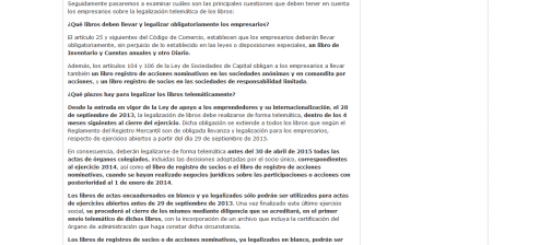 Captura articulo legalizacion telematica libro empresarios